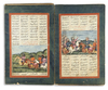 AN ILLUSTRATED CONCERTINA ALBUM FROM FERDOWSI’S SHAHNAMEH, PERSIA QAJAR,18TH CENTURY