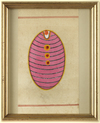 INDIAN TĀNTRIK TUNDRA PAINTING OF PINK LINGAM-YANTRA SYMBOL