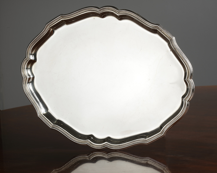 A DUTCH SILVER OVAL TRAY, 1960