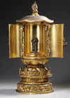 A FINE JAPANESE LACQUERED ALTAR SHRINE WITH EMBRACING KANGITEN, 19TH CENTURY