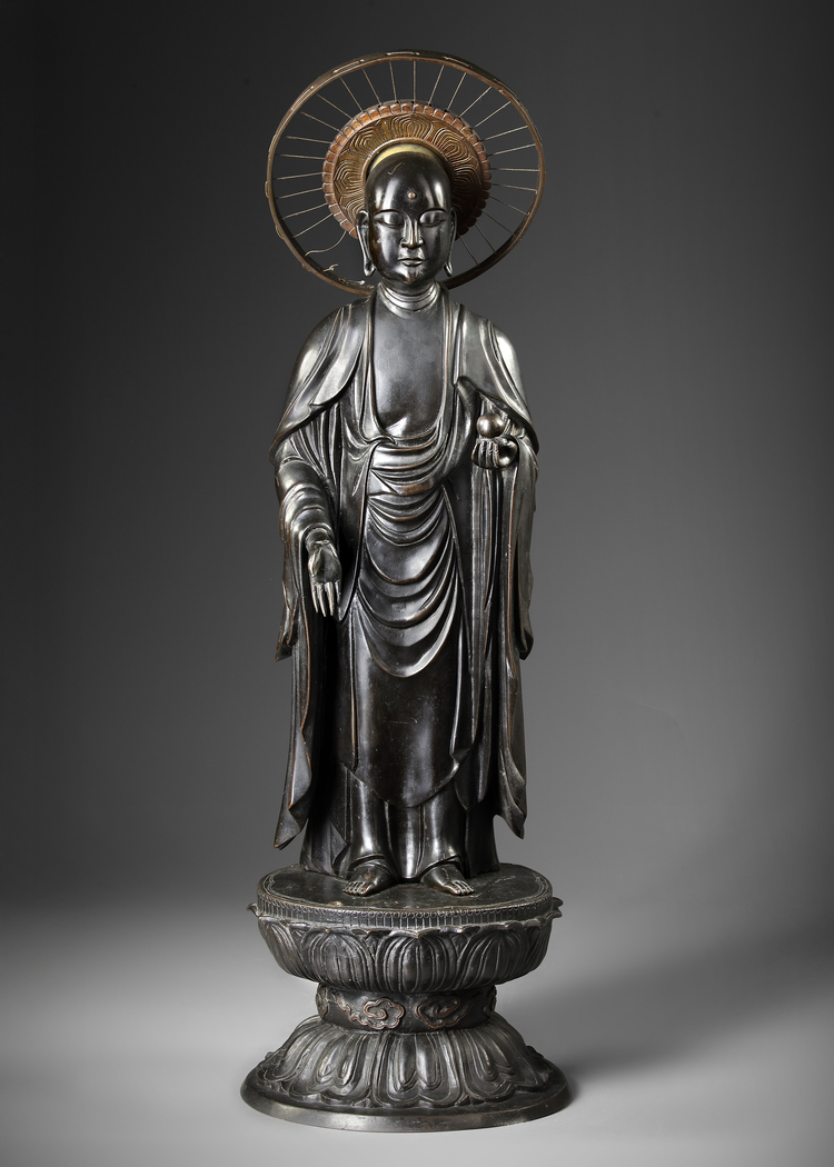 JIZO BOSATSU BRONZE FIGURE, JAPAN, 18TH CENTURY