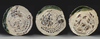 THREE LARGE JAPANESE ORIBE CERAMIC CHARGERS, LATE 19TH–EARLY 20TH CENTURY
