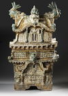 A LARGE JAPANESE OKINAWA GLAZED CERAMIC OSSUARY, EDO PERIOD (1615–1868)