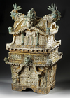 A LARGE JAPANESE OKINAWA GLAZED CERAMIC OSSUARY, EDO PERIOD (1615–1868)