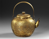 A JAPANESE BRASS TEAKETTLE, MEIJI PERIOD (1868-1912)