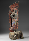 A JAPANESE WOODEN FUDO MYO-O, ACALANATHA,EDO PERIOD (1615–1868)