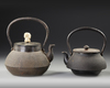 A PAIR OF JAPANESE TETSUBIN CAST IRON TEA KETTLES, 20TH CENTURY