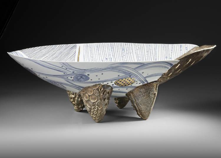 KATSUKO NAKASHIMA, HARE NO UTSUWA CERAMIC VESSEL, 20TH CENTURY