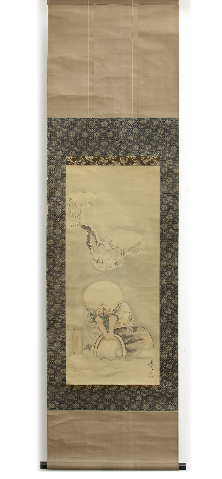 SHIBATA ZESHIN, FARMER IN SNOW, MEIJI PERIOD,1868-1912