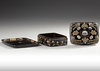 A JAPANESE LACQUERED BOX AND TRAY WITH MOTHER-OF-PEARL INLAY, 20TH CENTURY