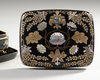 A JAPANESE LACQUERED BOX AND TRAY WITH MOTHER-OF-PEARL INLAY, 20TH CENTURY
