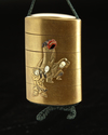 SAITO, GOLD LACQUER INRO WITH HOTEI AND SHISHIMAI, JAPAN, LATE 19TH CENTURY