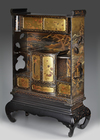 A JAPANESE LACQUERED KAZARI DANSU DISPLAY CABINET, LATE EDO PERIOD