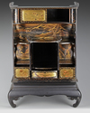 A JAPANESE LACQUERED KAZARI DANSU DISPLAY CABINET, LATE EDO PERIOD