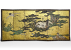 A JAPANESE SIX-PANEL BYOBU WITH CRANES AND PINE, MOMOYAMA, EARLY EDO, LATE 16TH–EARLY 17TH CENTURY