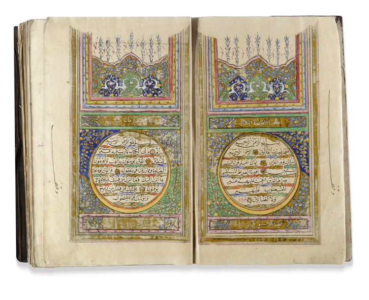 A FINE ILLUMINATED OTTOMAN QURAN, WRITTEN BY IBRAHIM VEHBI AND DATED 1279 AH/1862 AD
