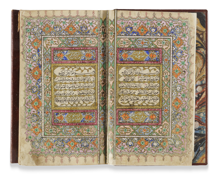A FINE ILLUMINATED OTTOMAN QURAN, WRITTEN BY ALI AL-RAHMI AND DATED 1262AH/ 1845AD