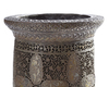 A LARGE ENGRAVED BRASS TORCH STAND, PERSIA, 19TH CENTURY