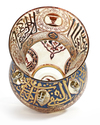 A LARGE ISLAMIC GILT AND ENAMELED GLASS MOSQUE LAMP, 19TH CENTURY