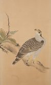 A LARGE JAPANESE SIX-PANEL SCREEN WITH HAWKS, LATE EDO PERIOD (FIRST HALF 19TH CENTURY)