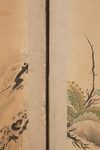 A LARGE JAPANESE SIX-PANEL SCREEN WITH HAWKS, LATE EDO PERIOD (FIRST HALF 19TH CENTURY)