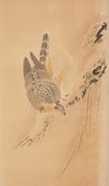 A LARGE JAPANESE SIX-PANEL SCREEN WITH HAWKS, LATE EDO PERIOD (FIRST HALF 19TH CENTURY)