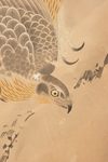 A LARGE JAPANESE SIX-PANEL SCREEN WITH HAWKS, LATE EDO PERIOD (FIRST HALF 19TH CENTURY)