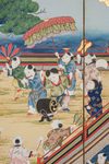A JAPANESE MID-SIZE SIX PANEL BYÔBU WITH “ONE HUNDRED BOYS AT PLAY", EARLY MEIJI PERIOD (SECOND HALF 19TH CENTURY)