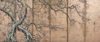 A TALL JAPANESE SIX PANEL BYÔBU WITH WEEPING APRICOT TREE 枝垂れ梅, BAKUMATSU PERIOD (1853-1867)