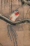 A TALL JAPANESE SIX PANEL BYÔBU WITH WEEPING APRICOT TREE 枝垂れ梅, BAKUMATSU PERIOD (1853-1867)