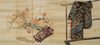A JAPANESE SIX PANEL BYÔBU 屏風 EMBROIDERED WITH TAGASODE 誰袖 (“WHOSE SLEEVES?”), LATE MEIJI PERIOD, EARLY TAISHO PERIOD