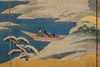 A JAPANESE MID-SIZE SIX -PANEL BYÔBU, PAINTING ON GOLDLEAF, MEIJI PERIOD (1868-1912)