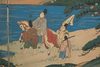 A JAPANESE MID-SIZE SIX -PANEL BYÔBU, PAINTING ON GOLDLEAF, MEIJI PERIOD (1868-1912)