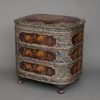 A LARGE JAPANESE 4-TIERED MOTHER OF PEARL INLAID LACQUER JÛBAKO, 18TH CENTURY (EDO PERIOD) OR LATER
