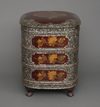 A LARGE JAPANESE 4-TIERED MOTHER OF PEARL INLAID LACQUER JÛBAKO, 18TH CENTURY (EDO PERIOD) OR LATER