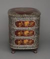 A LARGE JAPANESE 4-TIERED MOTHER OF PEARL INLAID LACQUER JÛBAKO, 18TH CENTURY (EDO PERIOD) OR LATER