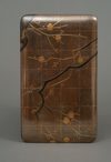 A SILVER JAPANESE TEBAKO 手箱 (PERSONAL ACCESSORIES BOX) WITH APRICOT TREE, EARLY SHOWA PERIOD