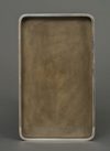 A SILVER JAPANESE TEBAKO 手箱 (PERSONAL ACCESSORIES BOX) WITH APRICOT TREE, EARLY SHOWA PERIOD