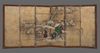 A TALL JAPANESE SCREEN DEPICTING A WINTER SCENE, LATE EDO PERIOD (FIRST HALF 19TH CENTURY)