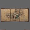 A TALL JAPANESE SCREEN DEPICTING A WINTER SCENE, LATE EDO PERIOD (FIRST HALF 19TH CENTURY)