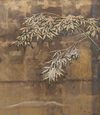 A TALL JAPANESE SCREEN DEPICTING A WINTER SCENE, LATE EDO PERIOD (FIRST HALF 19TH CENTURY)