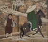 A TALL JAPANESE SCREEN DEPICTING A WINTER SCENE, LATE EDO PERIOD (FIRST HALF 19TH CENTURY)