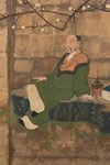 A JAPANESE SCREEN ON OXIDIZED SILVER LEAF PRESENTING A SPRING SCENE, LATE EDO PERIOD (FIRST HALF 19TH CENTURY)