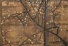 A JAPANESE SCREEN ON OXIDIZED SILVER LEAF PRESENTING A SPRING SCENE, LATE EDO PERIOD (FIRST HALF 19TH CENTURY)