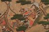 A MID SIZE JAPANESE SCREEN DEPICTING A SAMURAI BATTLE,  EDO PERIOD, 18TH CENTURY