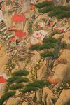 A MID SIZE JAPANESE SCREEN DEPICTING A SAMURAI BATTLE, EDO PERIOD, 18TH CENTURY