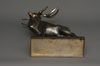 A JAPANESE LARGE BRONZE MUSCULAR STAG, TAISHO PERIOD (1912-1926)