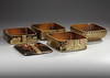 A JAPANESE GOLD LACQUERED BENTO BOX — CHRYSANTHEMUM ELEGANCE IN BAMBOO BASKET, MEIJI PERIOD (1868-1912)