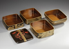 A JAPANESE GOLD LACQUERED BENTO BOX — CHRYSANTHEMUM ELEGANCE IN BAMBOO BASKET, MEIJI PERIOD (1868-1912)