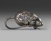 MINIATURE OKIMONO OF A SILVER MOUSE — IN ORIGINAL BOX WITH MAKER’S LEAFLET, 20TH CENTURY